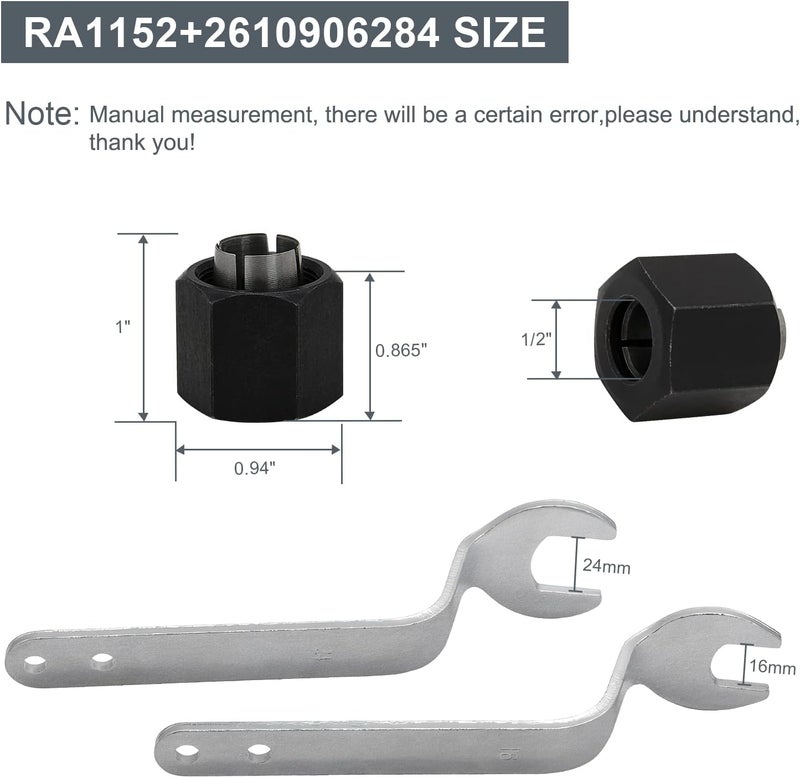 Thaekuns RA1152 Offset Wrenches for Router Bit-Changing BOSCH 2610906284 1/2-Inch Collet Chuck for 1613-,1617-, 1618- & 1619- Series Routers - Image 2